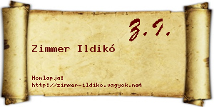Zimmer Ildikó névjegykártya